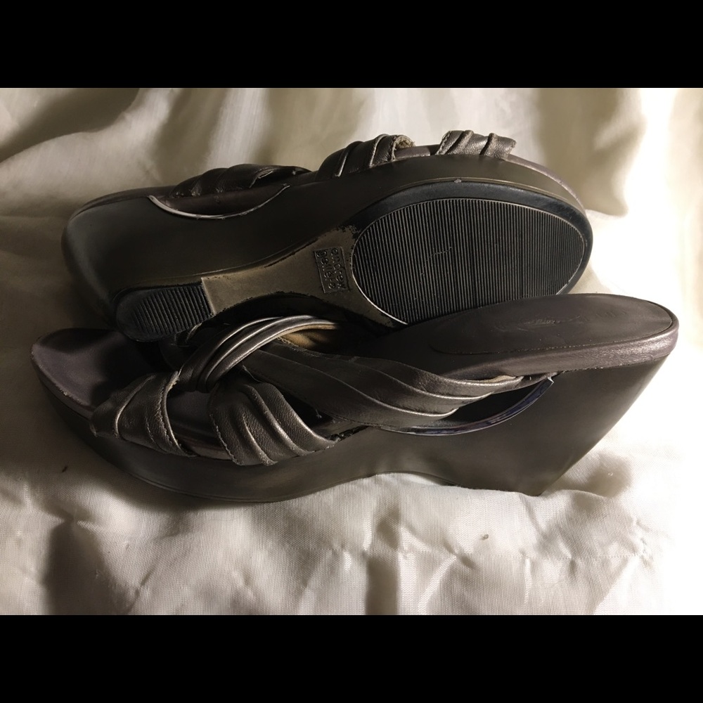 Platform silver sandals
